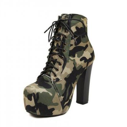 high heel boots green
