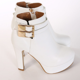 white booties with heel