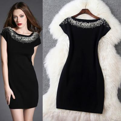 Fashion luxury manual order bead Elasticity of cultivate one's morality dress