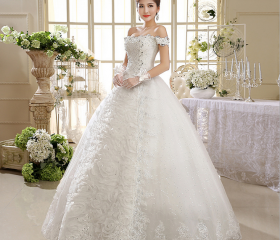 white gown lace styles