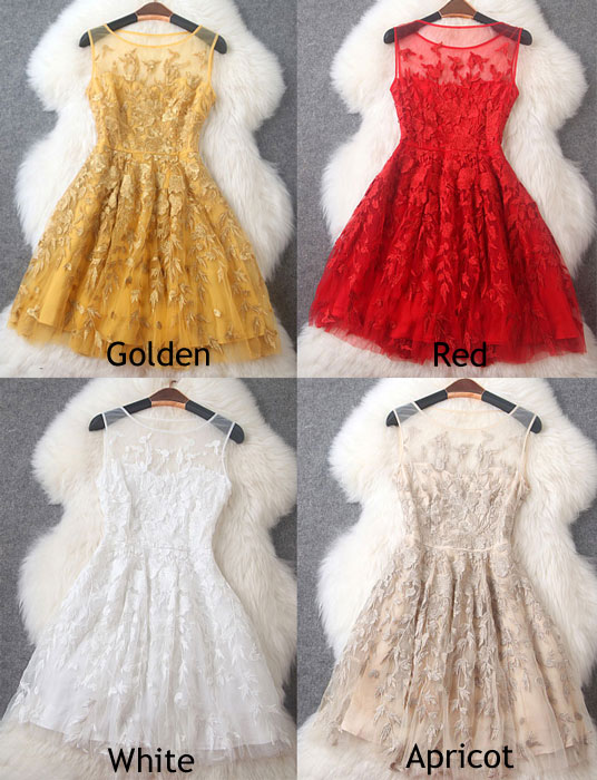 Embroidery Fashion Slim Party Dress on Luulla