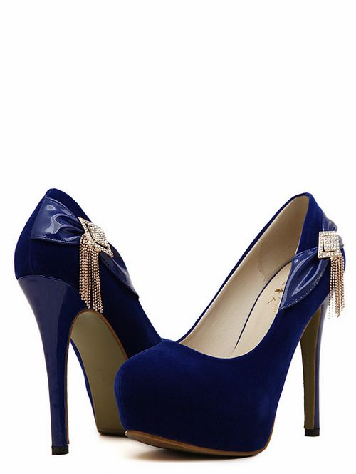 blue diamante heels