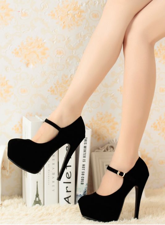 Suede Buckle Design High Heels Shoes In 3 Colors on Luulla