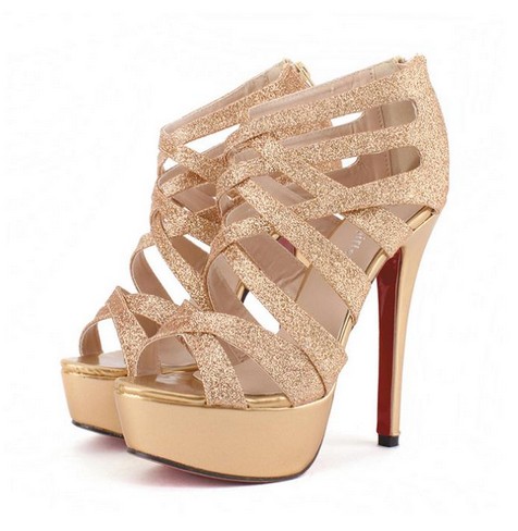 strappy high heel shoes