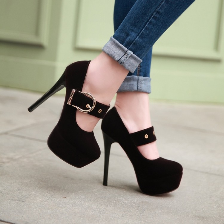 purple ankle strap shoes