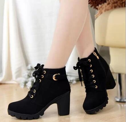 high heel peep toe ankle boots