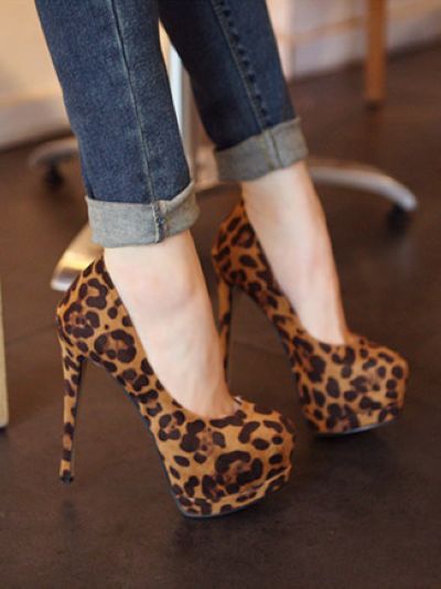 leopard print stiletto heels