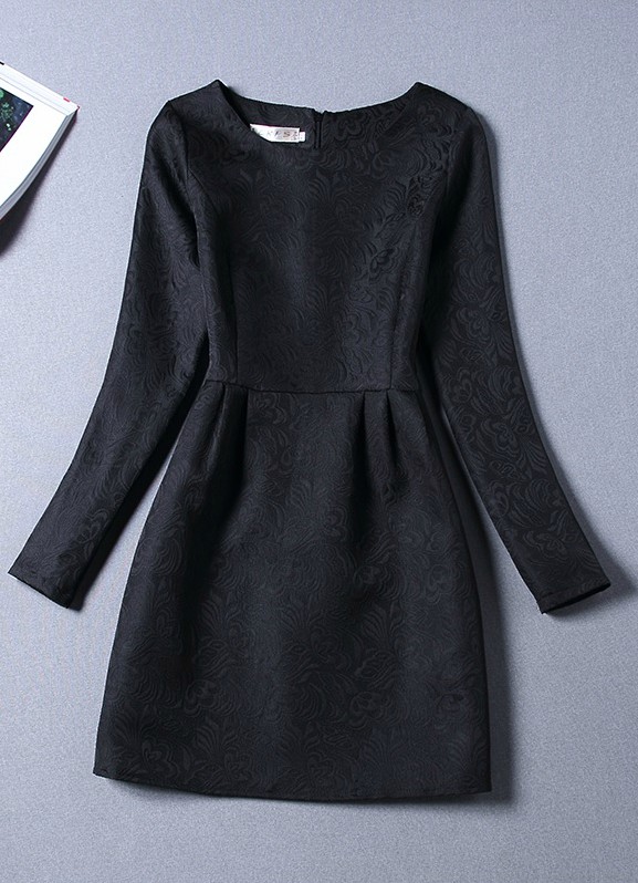 classy long sleeve black dress