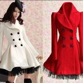 red winter dress coat