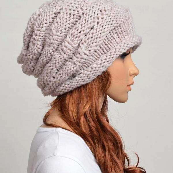 Slouchy Woman Handmade Knitted Hat Clothing Cap on Luulla